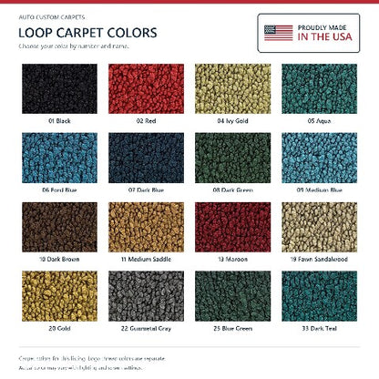 1959-1965 Ford Fairlane Loop Floor Mats with Embroidered Logo Choices - 4-Piece - product details image 13
