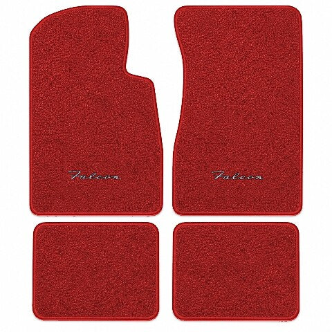 1963-1965 Ford Falcon 2DR Convertible Loop Floor Mats with Embroidered Logo Choices - 4-Piece - product image