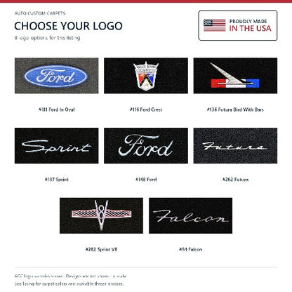 1963-1965 Ford Falcon Loop Floor Mats with Embroidered Logo Choices - 4-Piece - product details image 12