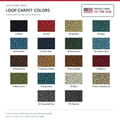 1963-1965 Ford Falcon Loop Floor Mats with Embroidered Logo Choices - 4-Piece - product details image 13