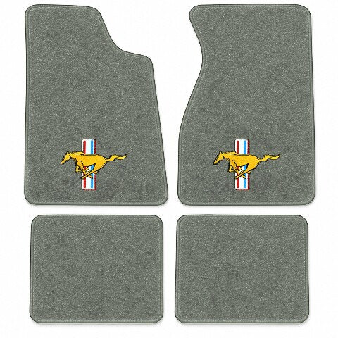 1979-1993 Ford Mustang Cutpile Floor Mats with Embroidered Logo Choices - 4-Piece - product image