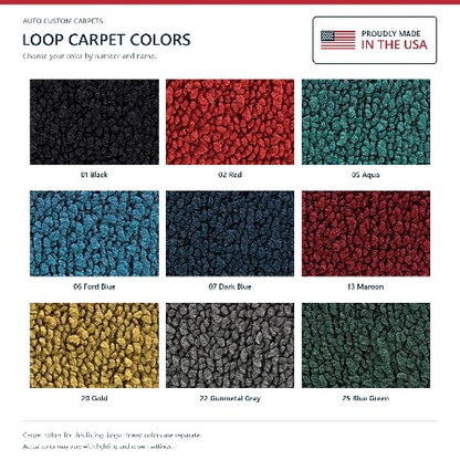1959 Ford Ranch Wagon Loop Floor Mats with Embroidered Logo Choices - 4-Piece - product details image 8
