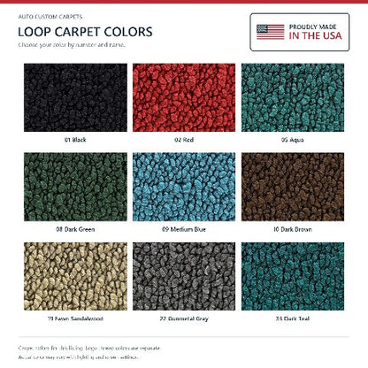 1960-1962 Ford Ranch Wagon Loop Floor Mats with Embroidered Logo Choices - 4-Piece - product details image 8