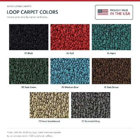 1960 Ford Starliner Loop Floor Mats with Embroidered Logo Choices - 4-Piece - product details image 9