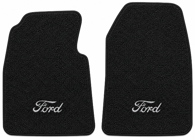 1955-1957 Ford Thunderbird Loop Floor Mats with Embroidered Logo Choices - 2-Piece - product details image 2