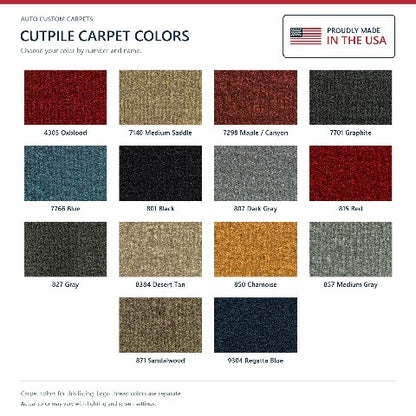 1979-1986 Mercury Capri Cutpile Floor Mats with Embroidered Logo Choices - 4-Piece - product details image 7