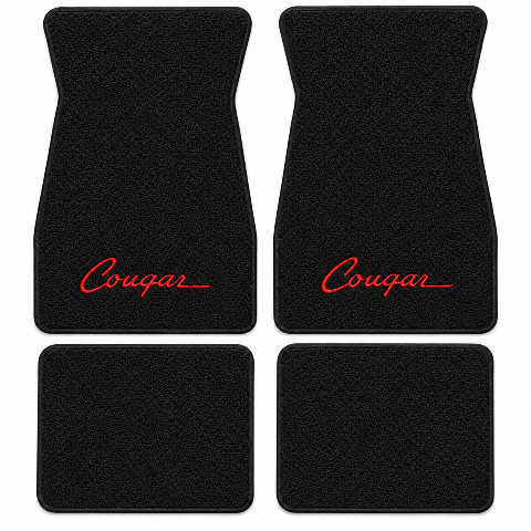 1967-1968 Mercury Cougar Loop Floor Mats with Embroidered Logo Choices - 4-Piece - product details image 2