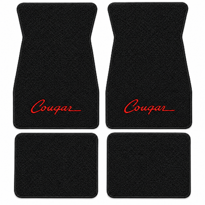 1967-1968 Mercury Cougar Loop Floor Mats with Embroidered Logo Choices - 4-Piece - product details image 2