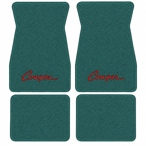 1967-1968 Mercury Cougar Loop Floor Mats with Embroidered Logo Choices - 4-Piece - product image