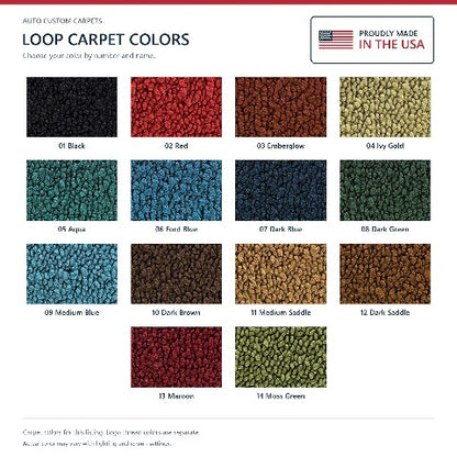 1967-1968 Mercury Cougar Loop Floor Mats with Embroidered Logo Choices - 4-Piece - product details image 9