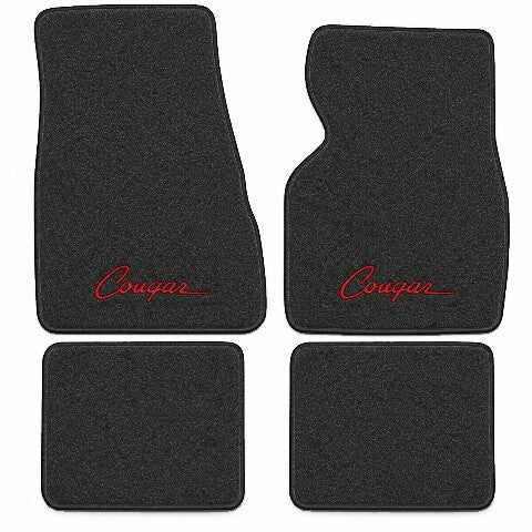 1983-1988 Mercury Cougar Cutpile Floor Mats with Embroidered Logo Choices - 4-Piece - product image