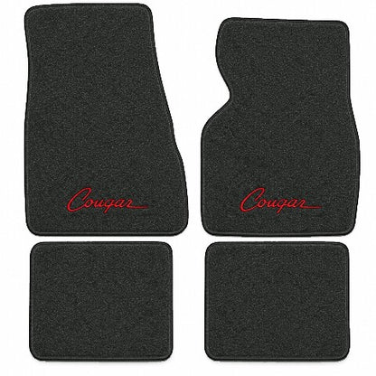 1983-1988 Mercury Cougar Cutpile Floor Mats with Embroidered Logo Choices - 4-Piece - product image