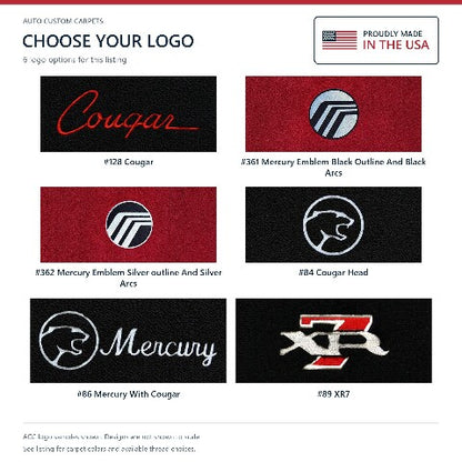1983-1988 Mercury Cougar Cutpile Floor Mats with Embroidered Logo Choices - 4-Piece - product details image 10