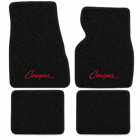 1983-1988 Mercury Cougar Cutpile Floor Mats with Embroidered Logo Choices - 4-Piece - product details image 2