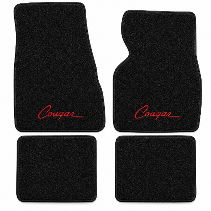 1983-1988 Mercury Cougar Cutpile Floor Mats with Embroidered Logo Choices - 4-Piece - product details image 2