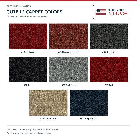 1984-1988 Mercury Topaz Cutpile Floor Mats with Embroidered Logo Choices - 4-Piece - product details image 7