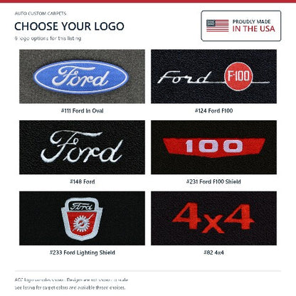 1965-1972 Ford F-100 - Six embroidered logo choices for 1965-1972 Ford F-100 floor mats