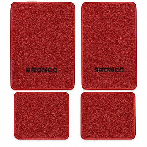 1966-1973 Ford Bronco Loop Floor Mats with Embroidered Logo Choices - 4-Piece - product image