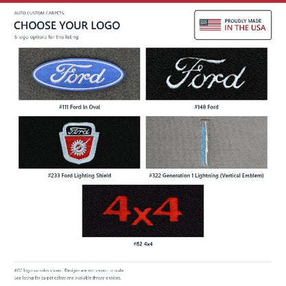 1988-1996 Ford F-150 Reg Cab Cutpile Floor Mats with Embroidered Logo Choices - 2-Piece - product details image 9