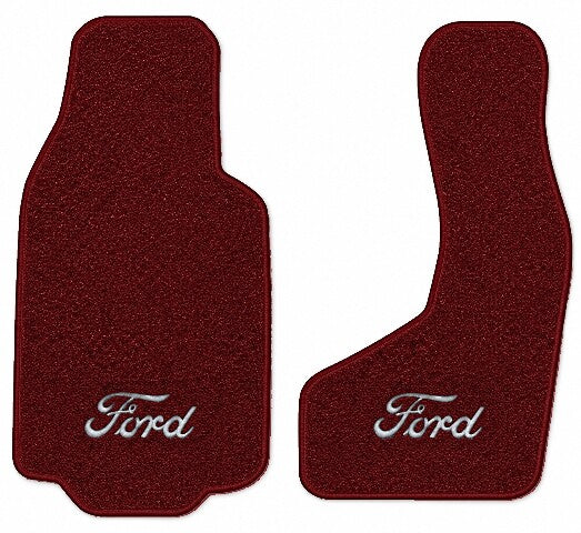 1975-1978 Ford E-100 Econoline Cutpile Floor Mats with Embroidered Logo Choices Front - 2-Piece - product image