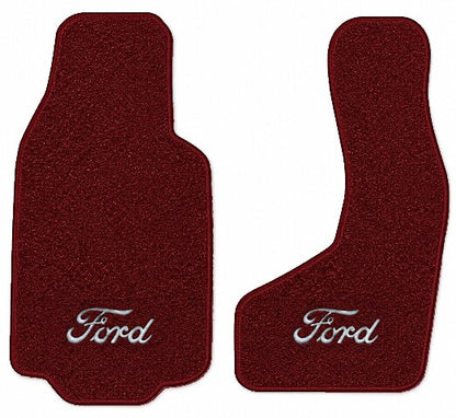 1975-1978 Ford E-100 Econoline Cutpile Floor Mats with Embroidered Logo Choices Front - 2-Piece - product image