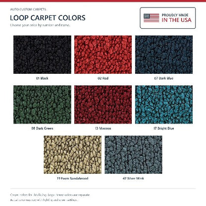 1963-1964 Buick Electra Loop Floor Mats with Embroidered Logo Choices - 4-Piece - product details image 6