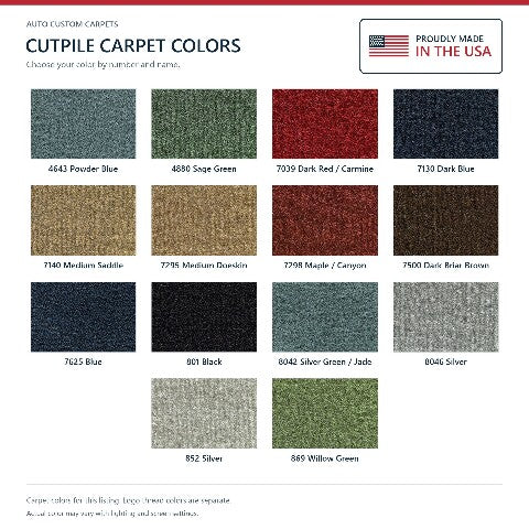 1977-1984 Buick Electra Cutpile Floor Mats with Embroidered Logo Choices - 4-Piece - product details image 6