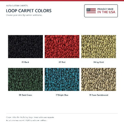 1970 Buick Estate Wagon Loop Floor Mats with Embroidered Logo Choices - 4-Piece - product details image 6