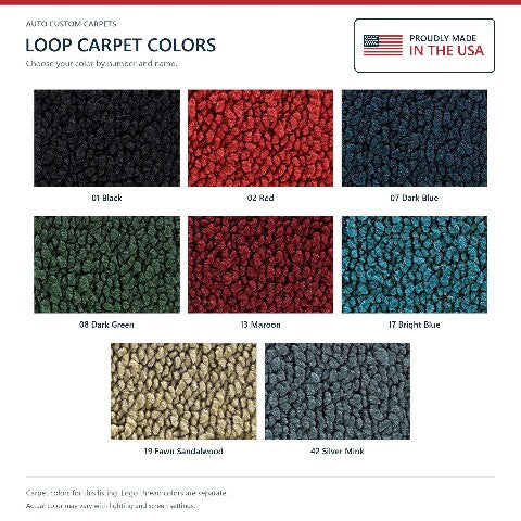 1963-1964 Buick LeSabre Loop Floor Mats with Embroidered Logo Choices - 4-Piece - product details image 6