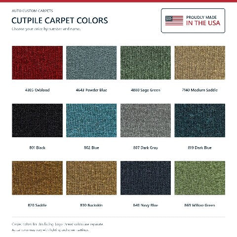 1974-1977 Buick Regal Cutpile Floor Mats with Embroidered Logo Choices - 4-Piece - product details image 6