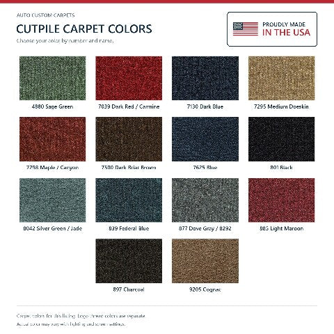 1982-1989 Buick Skyhawk Cutpile Floor Mats with Embroidered Logo Choices - 4-Piece - product details image 6