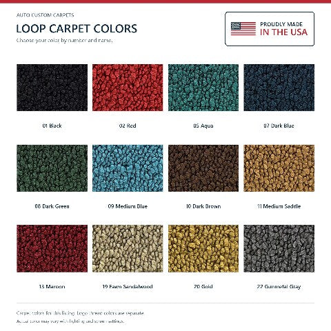 1964-1967 Buick Skylark Loop Floor Mats with Embroidered Logo Choices - 4-Piece - product details image 7