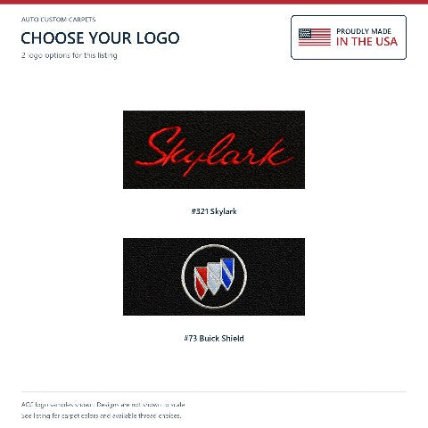 1968-1972 Buick Skylark Loop Floor Mats with Embroidered Logo Choices - 4-Piece - product details image 6
