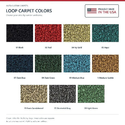 1961-1970 Cadillac DeVille 4DR Sedan Loop Floor Mats with Embroidered Logo Choices - 4-Piece - product details image 8