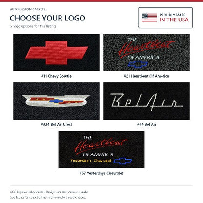 1955-1956 Chevy Bel Air Loop Floor Mats with Embroidered Logo Choices - 4-Piece - product details image 10