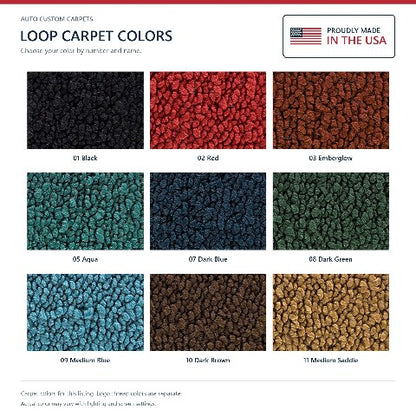 1955-1956 Chevy Bel Air Loop Floor Mats with Embroidered Logo Choices - 4-Piece - product details image 11