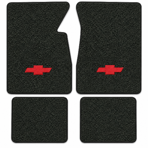 1959 Chevy Bel Air Tuxedo Floor Mats with Embroidered Logo Choices - 4-Piece - product details image 2