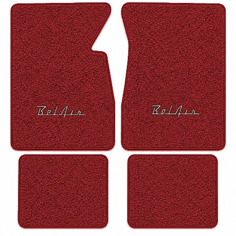 1959 Chevy Bel Air Tuxedo Floor Mats with Embroidered Logo Choices - 4-Piece - product image