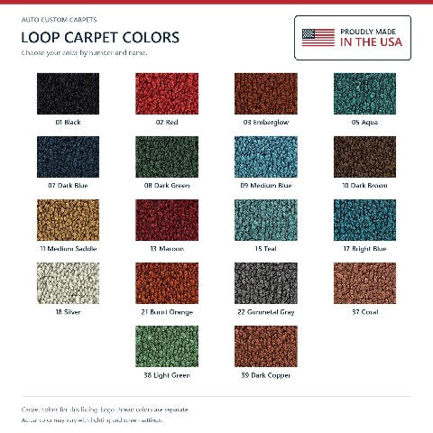 1958 Chevy Biscayne Loop Floor Mats with Embroidered Logo Choices - 4-Piece - product details image 9