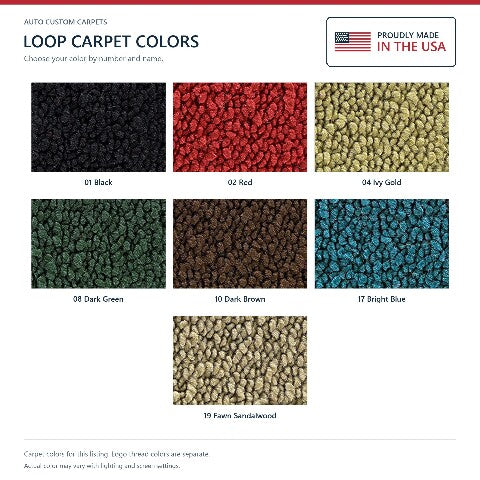 1971-1972 Chevy Biscayne Loop Floor Mats with Embroidered Logo Choices - 4-Piece - product details image 9