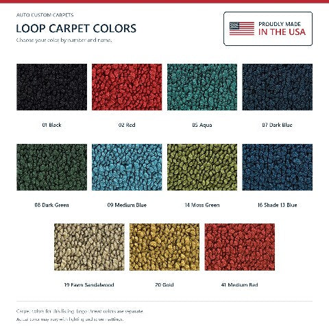 1969-1970 Chevy Brookwood Loop Floor Mats with Embroidered Logo Choices - 4-Piece - product details image 9