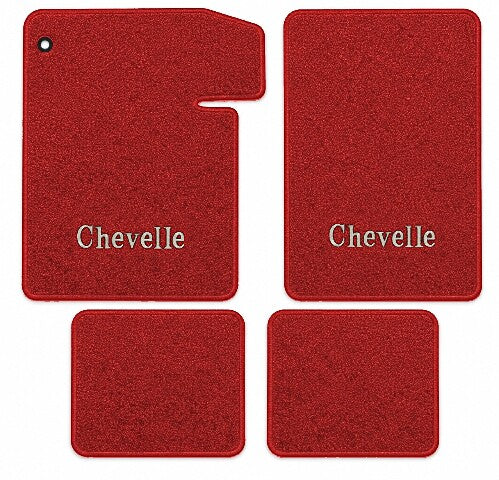 1964-1967 Chevy Chevelle Loop Floor Mats with Embroidered Logo Choices - 4-Piece - product image