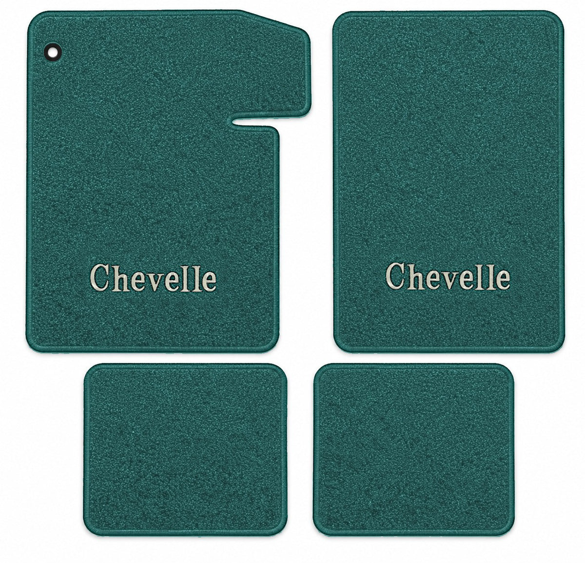 1964-1967 Chevy Chevelle Loop Floor Mats with Embroidered Logo Choices - 4-Piece - product details image 20