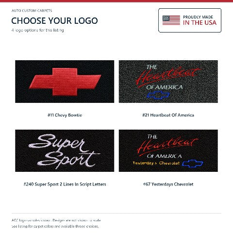 1962-1967 Chevy Chevy II Loop Floor Mats with Embroidered Logo Choices - 4-Piece - product details image 9