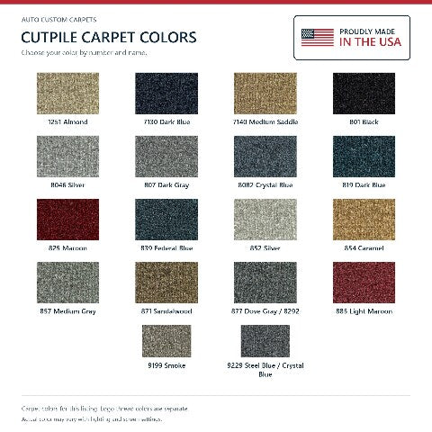 1987-1996 Chevy Corsica Cutpile Floor Mats with Embroidered Logo Choices - 4-Piece - product details image 7