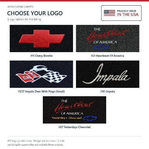 1958 Chevy Impala Loop Floor Mats with Embroidered Logo Choices - 4-Piece - product details image 10