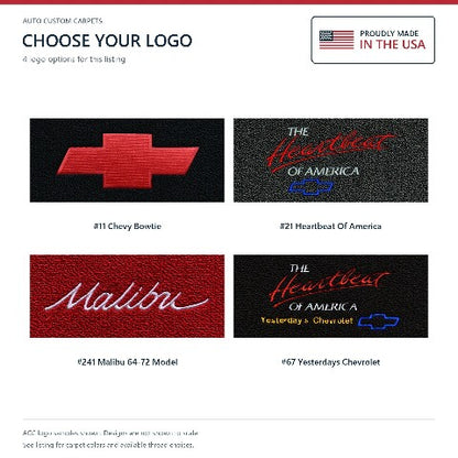 1968-1972 Chevy Chevelle Malibu Loop Floor Mats with Embroidered Logo Choices - 4-Piece - product details image 9