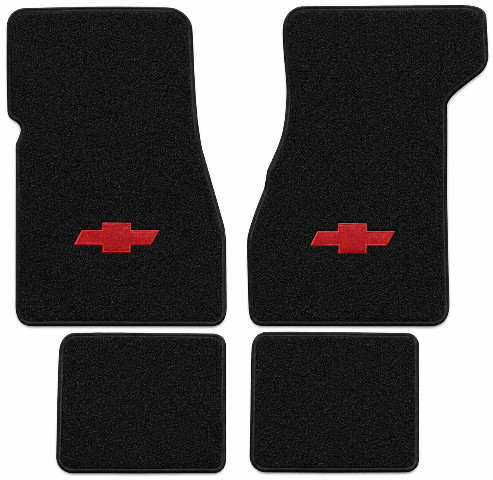 1974-1977 Chevy Chevelle Malibu Cutpile Floor Mats with Embroidered Logo Choices - 4-Piece - product details image 2