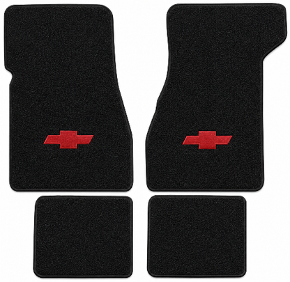 1974-1977 Chevy Chevelle Malibu Cutpile Floor Mats with Embroidered Logo Choices - 4-Piece - product details image 2