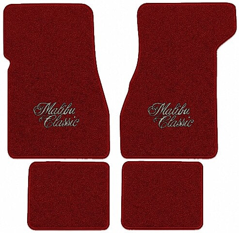 1974-1977 Chevy Chevelle Malibu Cutpile Floor Mats with Embroidered Logo Choices - 4-Piece - product image